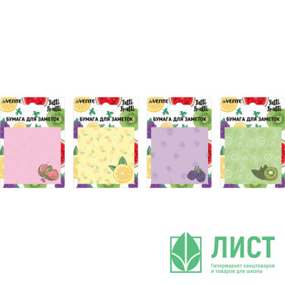 Клейкая бумага д/заметок 75*75 30 листов (deVENTE) Tutti-Frutti арт 2010036 Клейкая бумага д/заметок 75*75 30 листов (deVENTE) Tutti-Frutti арт 2010036