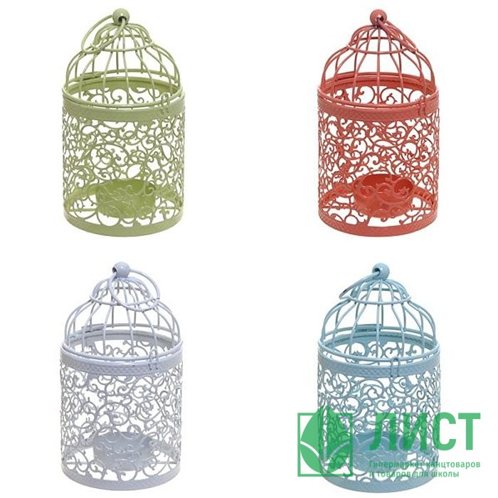 Подсвечник 14см "Клетка" асс. арт.231196