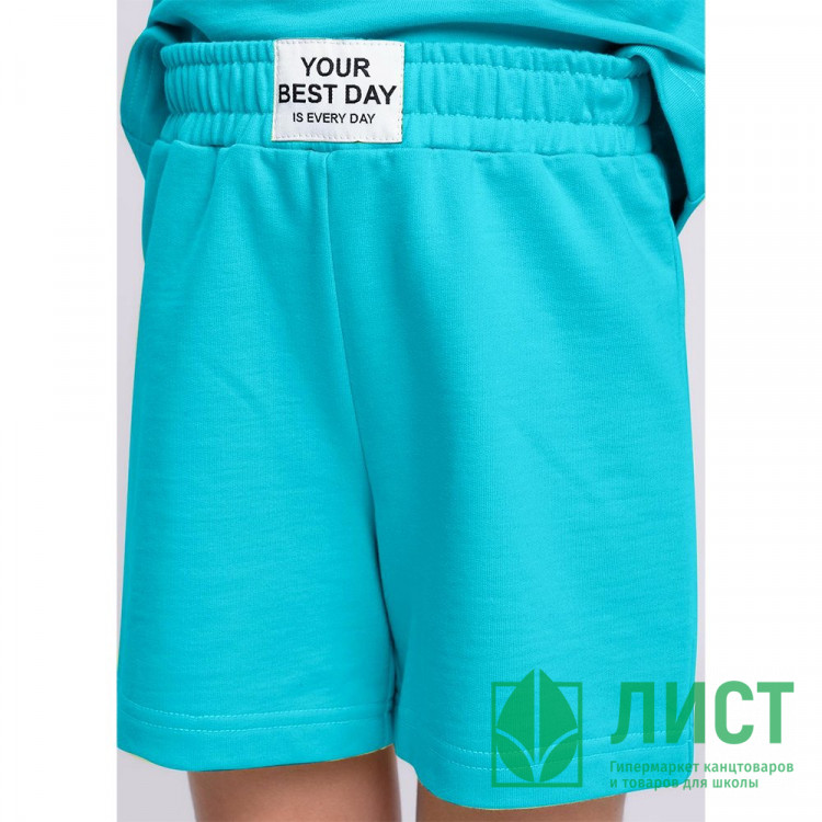 Шорты для девочки артикул CLE 836113/53а размерный ряд 34/134-42/158 цвет бирюзовый
