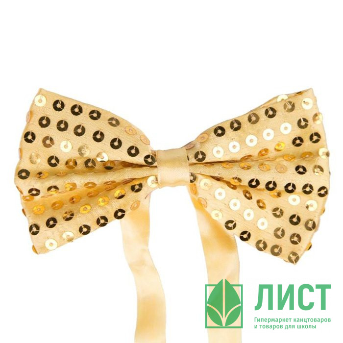 Галстук-бабочка карнавальный "Золото" арт.75509