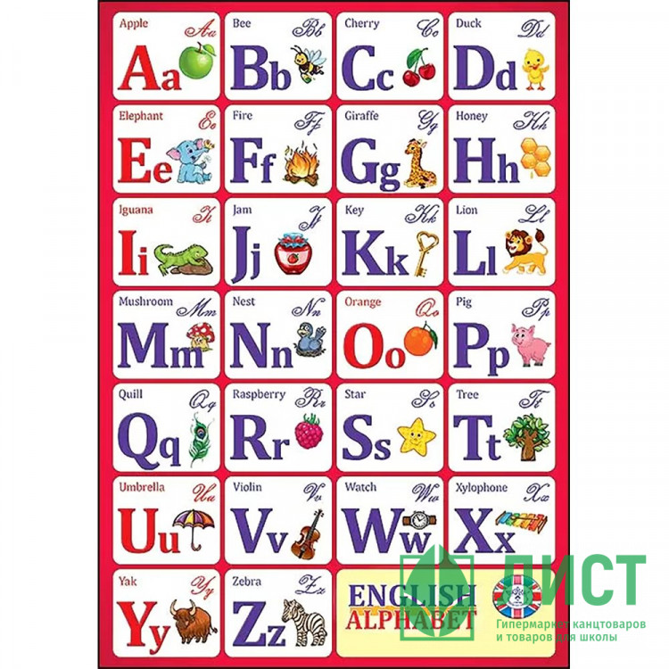 Плакат А4 Английский алфавит арт 3001129