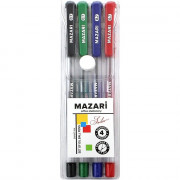 Набор ручек маслянных 4 цвета (Mazari) Sailor  в пластиковом блистере арт.M-5700-4