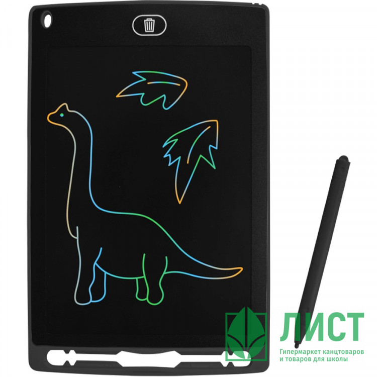 Планшет для рисования 10 дюймов 265x170 мм (deVENTE) Черный.стилус в комплекте безопасный для глаз разноцветный LCD экран, режим "от случайного стирания" арт. 8174406