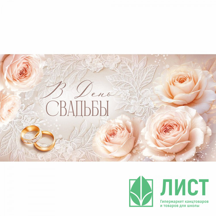 Конверт для денег В День свадьбы УФ-лак глянцевый