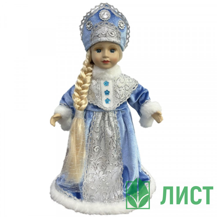Игрушка декор. "Снегурочка" 32см в голубой шубке арт.95182