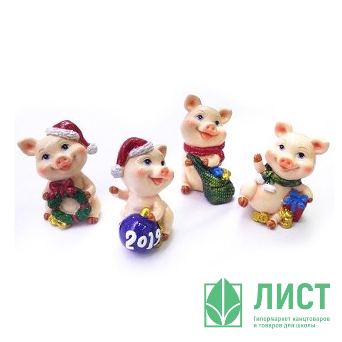 Статуэтка символ года Новогодние поросята 6см ассортимент арт.200-359