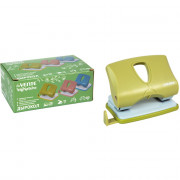 Дырокол (20л) deVENTE пластик с линейкой СигНАТУР (sigNATURE) оливковый арт.4020514 (Ст.)