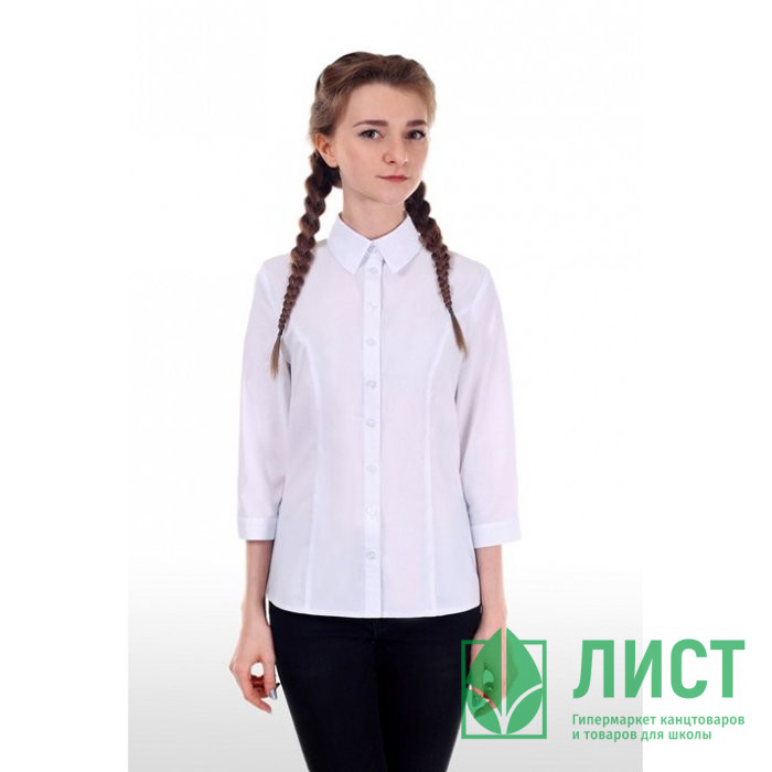 Блузка для девочки (Модники) короткий рукав цвет белый арт.123-1 размер 30