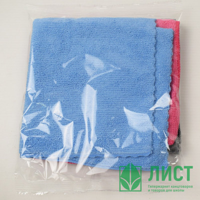 Салфетка универсальная микрофибра 30*30 250г/м2 3 штуки в наборе микс арт.55-9382 Салфетка универсальная микрофибра 30*30 250г/м2 3 штуки в наборе микс арт.55-9382