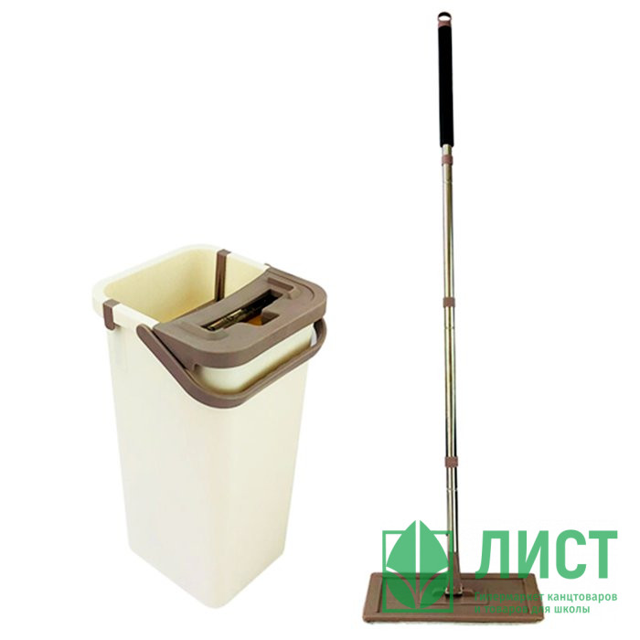 Швабра для пола "MIRACLE" с насадкой из микрофибры и ведром 10 л с механизмом отжима