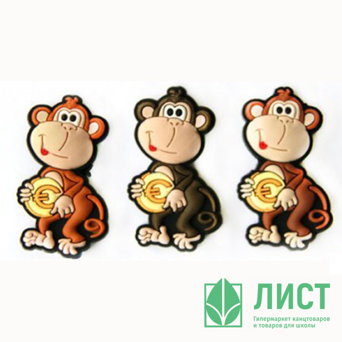 юМагнит СИМВОЛ ГОДА "Обезьянка с Евро" 6см арт.CG87110