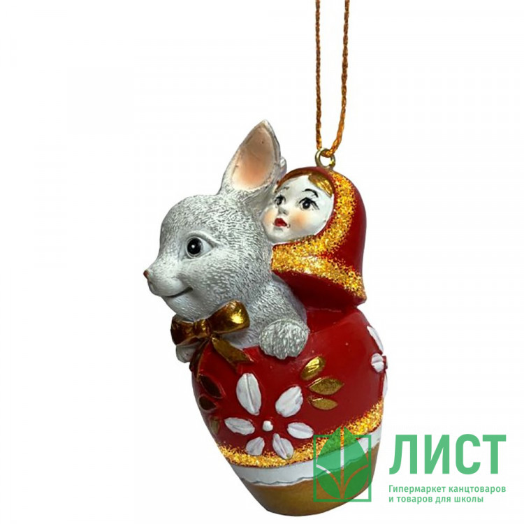 Украшение декоративное "Зайчик в матрешке" 07см арт.89363