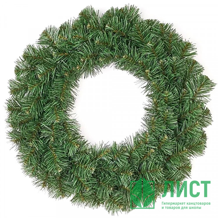 Венок декоративный 50см хвоя ПВХ, без украшений "Сибирь" арт.ВСП 50