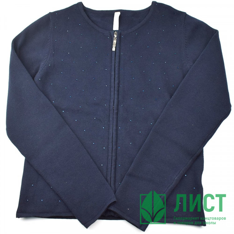 Кардиган для девочки (Malini) артикул 3719 размерный ряд 32/128-40/158 цвет синий