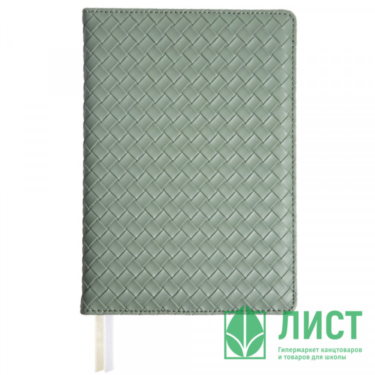 Ежедневник недатированный "deVENTE. Clair" A5 (145 ммx205 мм) 272 стр, кремовая бумага 70 г/м², печать в 2 краски, твердая обложка из искусственной кожи с поролоном, отстрочка, закругленные уголки, перфорация, 2 ляссе, в подарочной коробке, оливковый