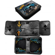 Пенал 1 отделение с 2 откидными планками (Оникс) ПКТ 09-20 Джип синий Maxi 190х130мм ткань