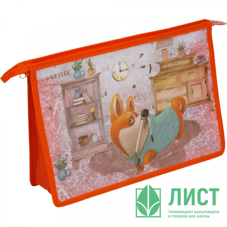 Папка школьная для тетрадей А4 на молнии (deVENTE) Corgi арт.8056220