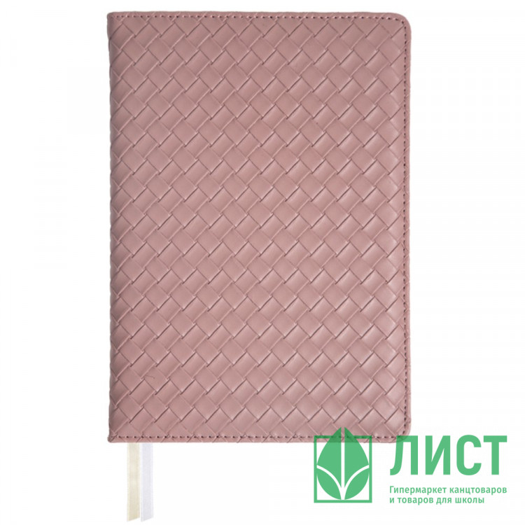 Ежедневник недатированный "deVENTE. Clair" A5 (145 ммx205 мм) 272 стр, кремовая бумага 70 г/м², печать в 2 краски, твердая обложка из искусственной кожи с поролоном, отстрочка, закругленные уголки, перфорация, 2 ляссе, в подарочной коробке, розово-серый