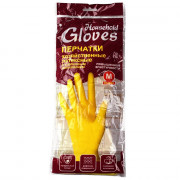 Перчатки  хозяйственные латексные  с х/б напылением Gloves "Для деликатной уборки" размер M арт.403-083