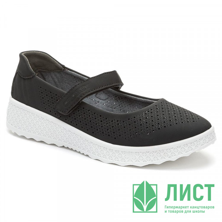 Туфли для девочки (CROSBY) черные верх-искусственный нубук подкладка-натуральная кожа размерный ряд 34-38арт.248002/03-04