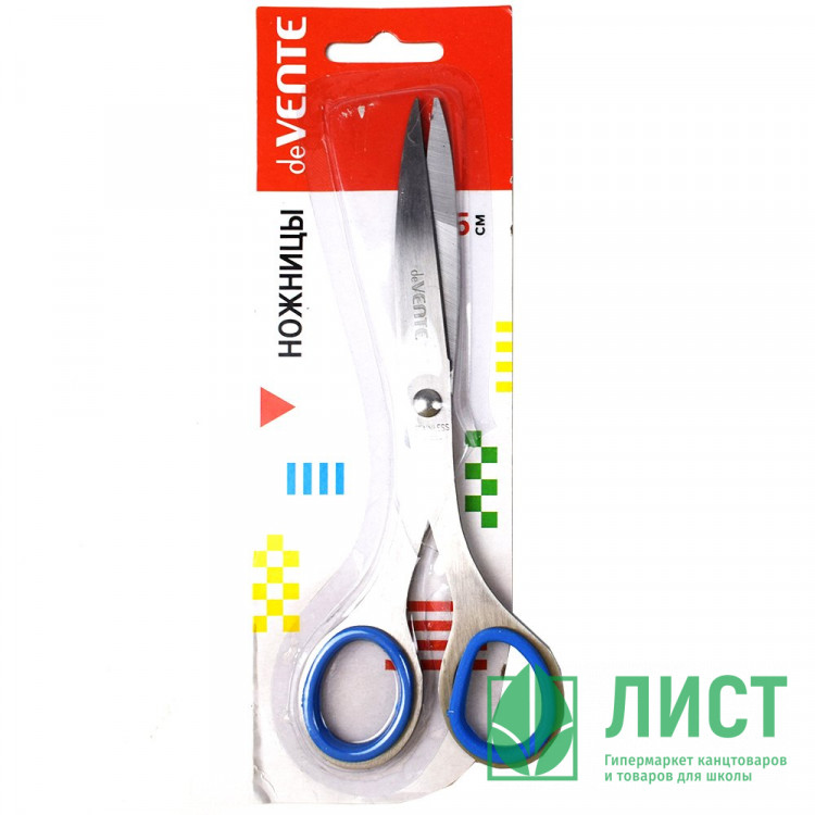 Ножницы цельнометаллические 160мм deVENTE прорезиненные кольца арт.4091701(Ст.12)