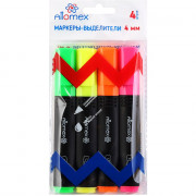 Маркер флуорисцентный  Attomex 1-4мм набор 4шт желтый/зеленый/оранжевый/розвый арт.5045304
