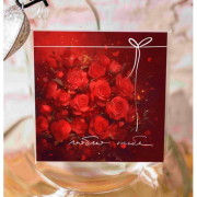 Открытка-мини "Люблю тебя" красные розы 7,5*15см арт.Mi112