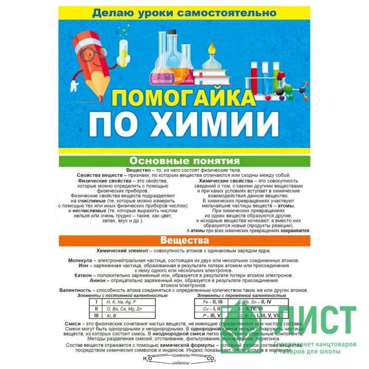 Буклет А5 Помогайка по химии арт 88 257