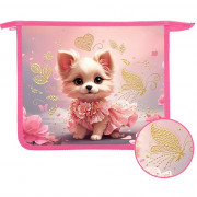 Папка школьная для тетрадей А5 на молнии Оникс Очаровательные щенки  арт.ПТ-73-12 дизайн с двух сторон