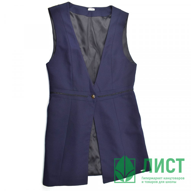 Жилет для девочки (ГЕРМИОНА) ткань 07 арт.3088-07 размер 34/140-44/170 цвет синий