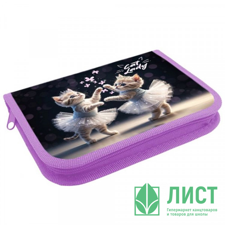 Пенал 1 отделение (Оникс) ПКТ 04-20 Cat ballet 190х130мм полиэстер арт.87646