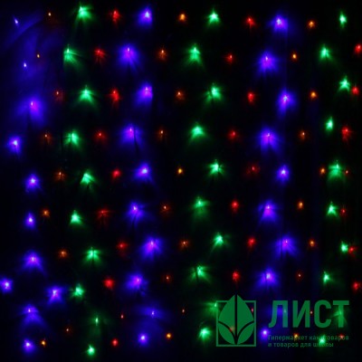 Гирлянда электрическая для дома сетка 2*2,5м 192LED цвет мульти (светлый провод) 8режимов арт.196-098 Гирлянда электрическая для дома сетка 2*2,5м 192LED цвет мульти (светлый провод) 8режимов арт.196-098