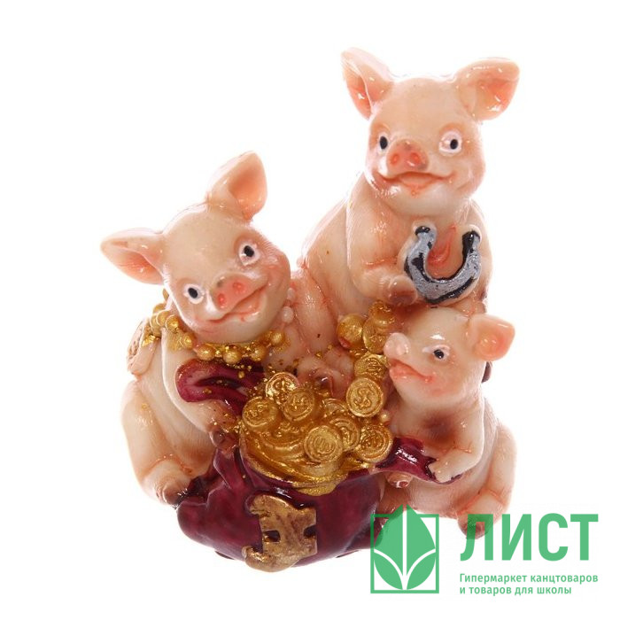 Статуэтка символ года Поросята с мешком денег 7см ассортимент арт.200-351
