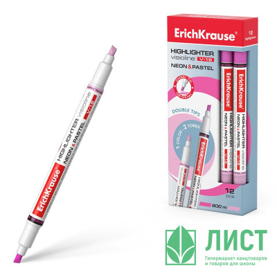 Маркер флуорисцентный ErichKrause Visioline V-16 Neon+Pastel скошенный розовый арт.56017 (Ст.12) Маркер флуорисцентный ErichKrause Visioline V-16 Neon+Pastel скошенный розовый арт.56017 (Ст.12)