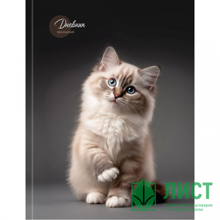 Дневник для старших классов твердая обложка (Prof-Press) Милый котик-5 выборочный лак арт.Д48-9456