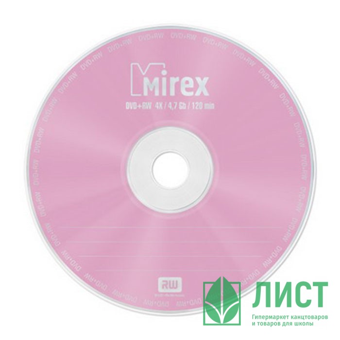 Диск  DVD+RW Mirex 4,7Гб 4x Slim (Ст.1) штука