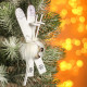 Украшение декор.подвеска фигурка дерево "Лыжи" 15см цв.белый арт.4186494