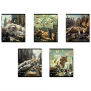 Тетрадь А5 клетка 48 листов скоба (ErichKrause) Big City Cats глянцевая ламинация ассорти арт.63317