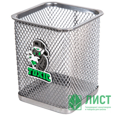 Подставка для ручек и карандашей (deVENTE) стакан SuperHero Toxic квадратная сетчатая металлическая серебристо-серая арт.4104325 Подставка для ручек и карандашей (deVENTE) стакан SuperHero Toxic квадратная сетчатая металлическая серебристо-серая арт.4104325