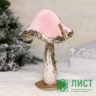 Игрушка декор. &quot;Грибочек сказочный&quot; 18,5см цв.розовый арт.183-0523 Игрушка декор. "Грибочек сказочный" 18,5см цв.розовый арт.183-0523