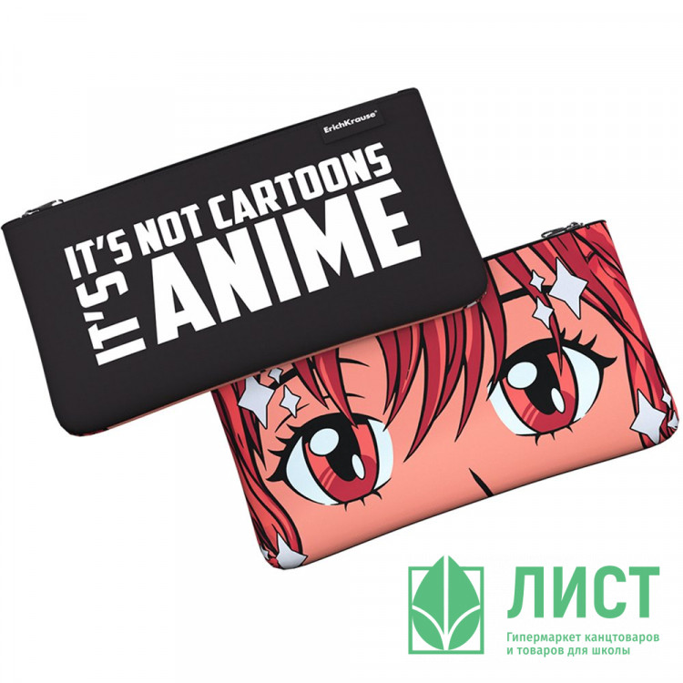 Пенал-косметичка 1 отделение (ErichKrause) Light It`s Anime 220x120х10мм арт.60445