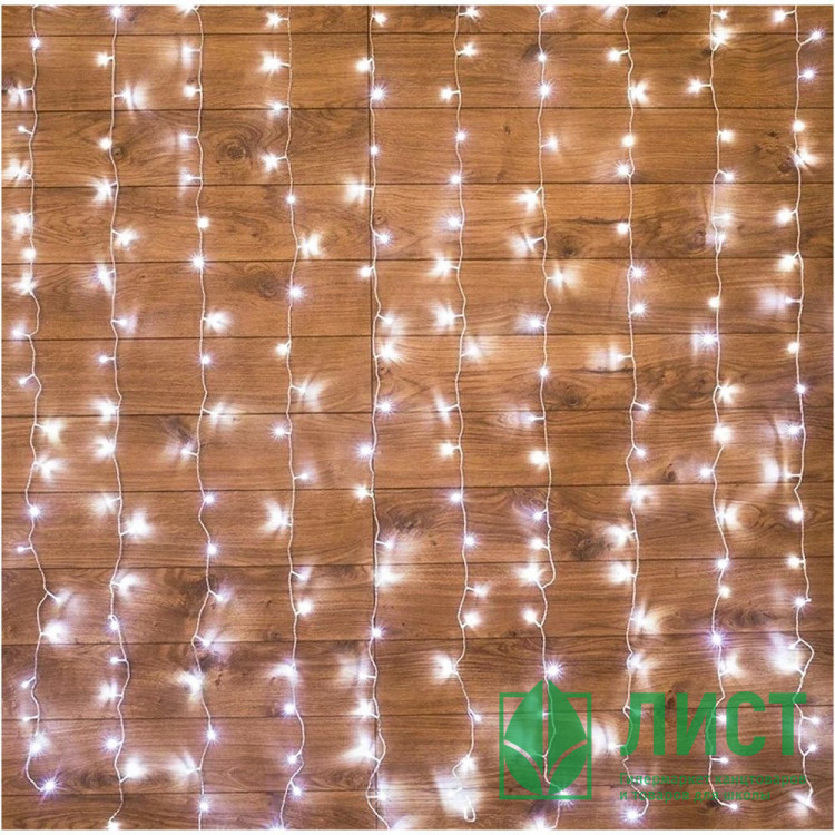Гирлянда эл.д/дома занавес Дождь 2*3м 240LED (св.провод) цв.белый, без соединения арт.235-065