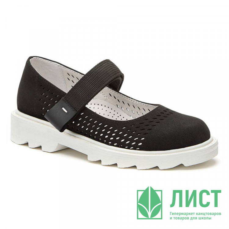 Туфли для девочки (BETSY) черные верх-искусственный нубук подкладка-натуральная кожа  артикул 948403/06-01