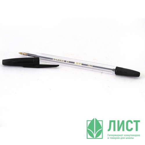 Ручка шариковая  прозрачный корпус  (Corvina) черный арт.40163/Ч