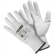 Перчатки "Для точных работ", полиэстер, полиуретановое покрытие, 9(L), белые, Fiberon, PSV036P