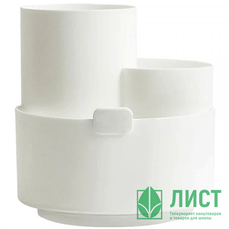 Органайзер настольный пластикиковый вращающийся deVENTE Орбита (Orbit) 12x12,5x12 см цвет белый арт.4102200