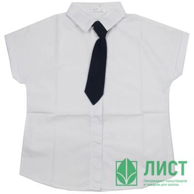 Блузка для девочки (Sasha style) короткий рукав цвет белый арт.S3246A/001 размерный ряд 34/134-42/158 Блузка для девочки (Sasha style) короткий рукав цвет белый арт.S3246A/001 размерный ряд 34/134-42/158