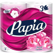 Бумага туалетная 3-сл втулка 4рул/уп 16,8м Таинственный сад Papia