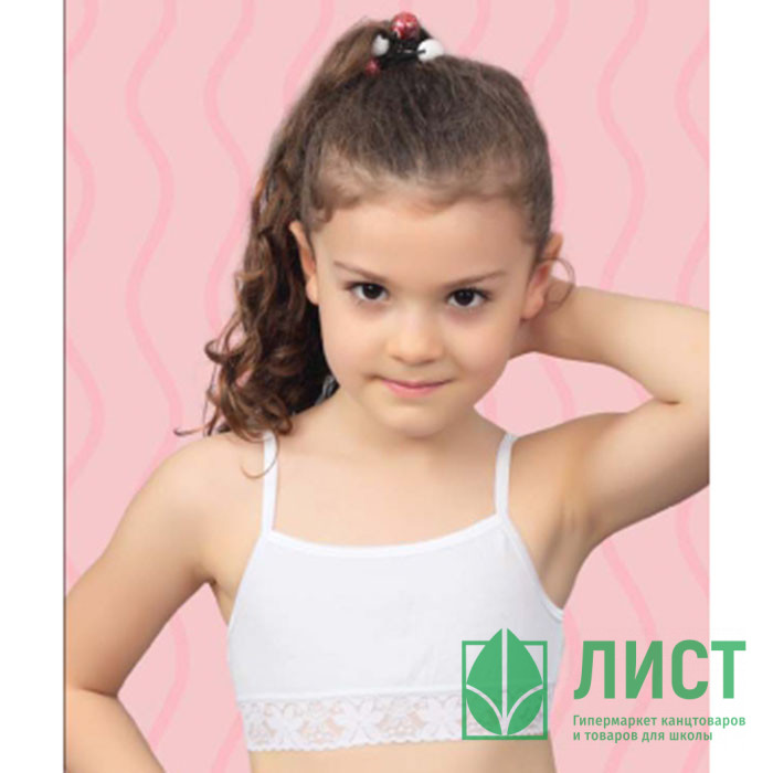 Топ для девочки подростковый арт.4467/4 размер 34/134-140 цвет белый 100% х/б