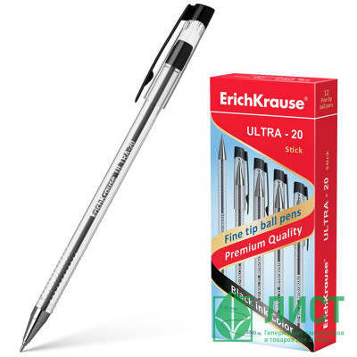 Ручка шар. проз.корп. (ErichKrause) ULTRA L-20 черный, 0,7мм, игла арт.13876 (Ст.12) Ручка шар. проз.корп. (ErichKrause) ULTRA L-20 черный, 0,7мм, игла арт.13876 (Ст.12)